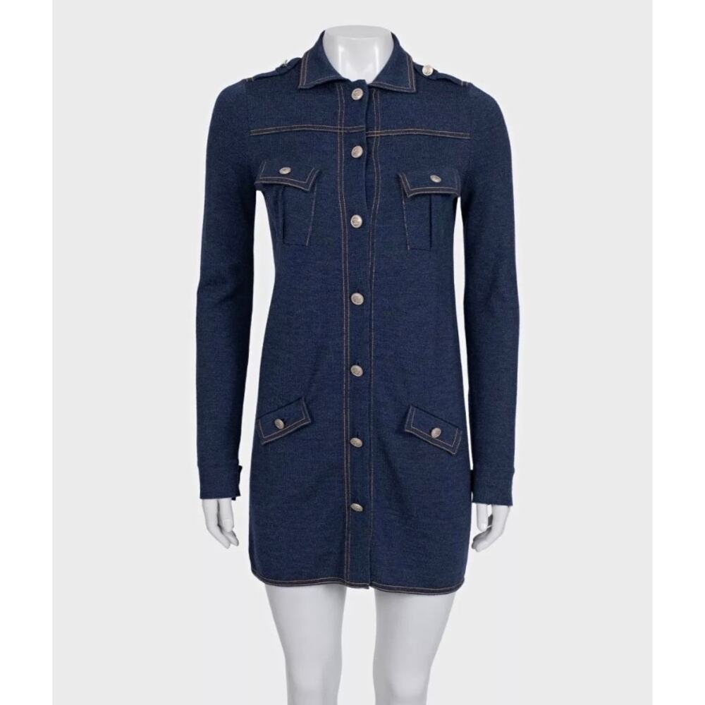 Chanel Blue Wool & Silk Dress Sz. FR36 / S
